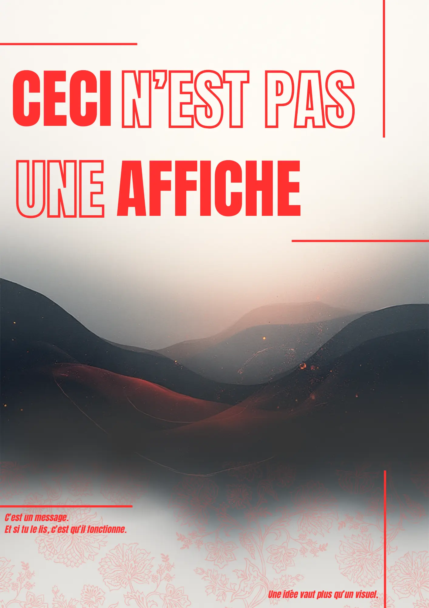 Affiche de dénonciation - Création graphique sur la banalisation des affiches de communication - Réalisation Agence Harmonia