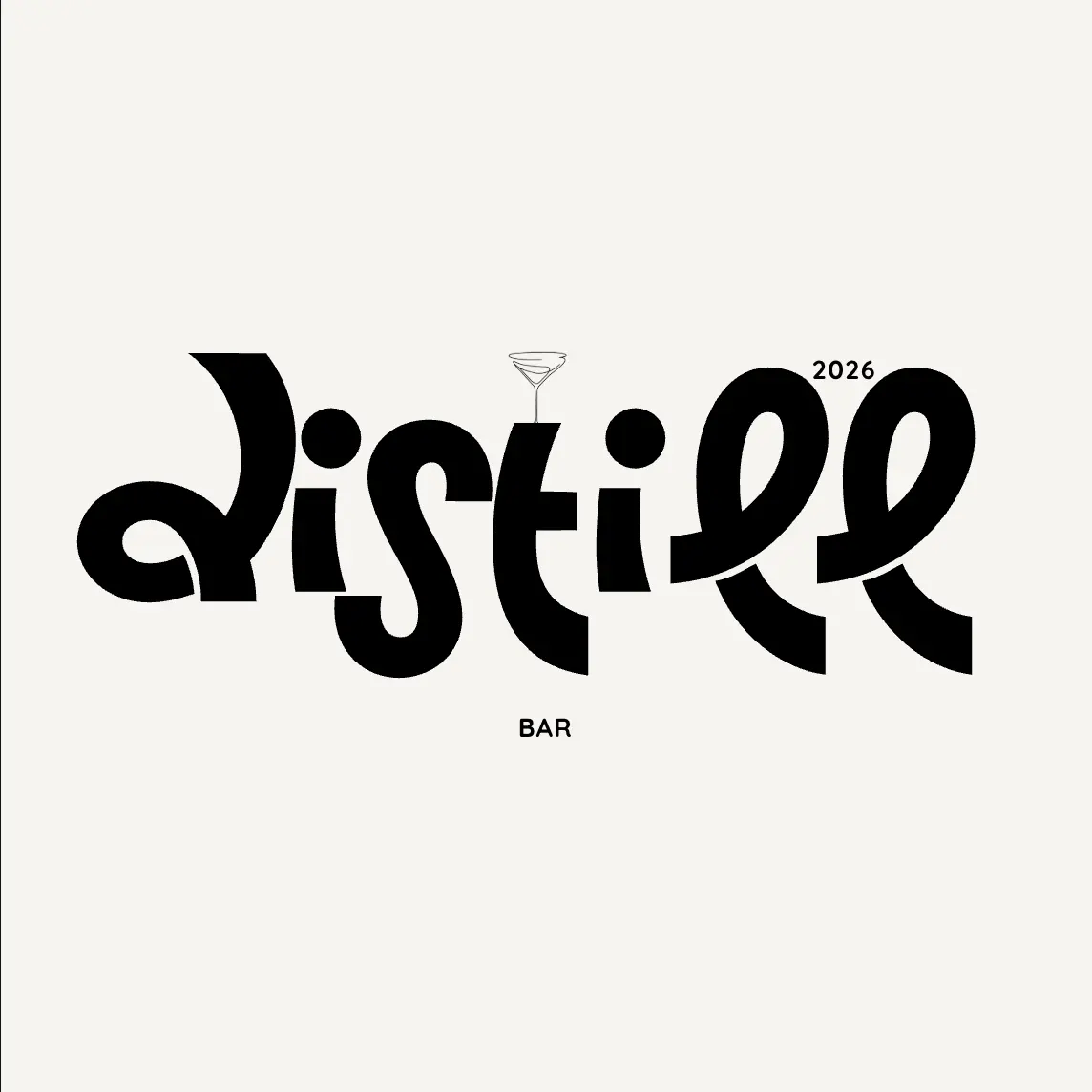 Distill - Logo et identité visuelle pour bar à cocktails - Réalisation Agence Harmonia