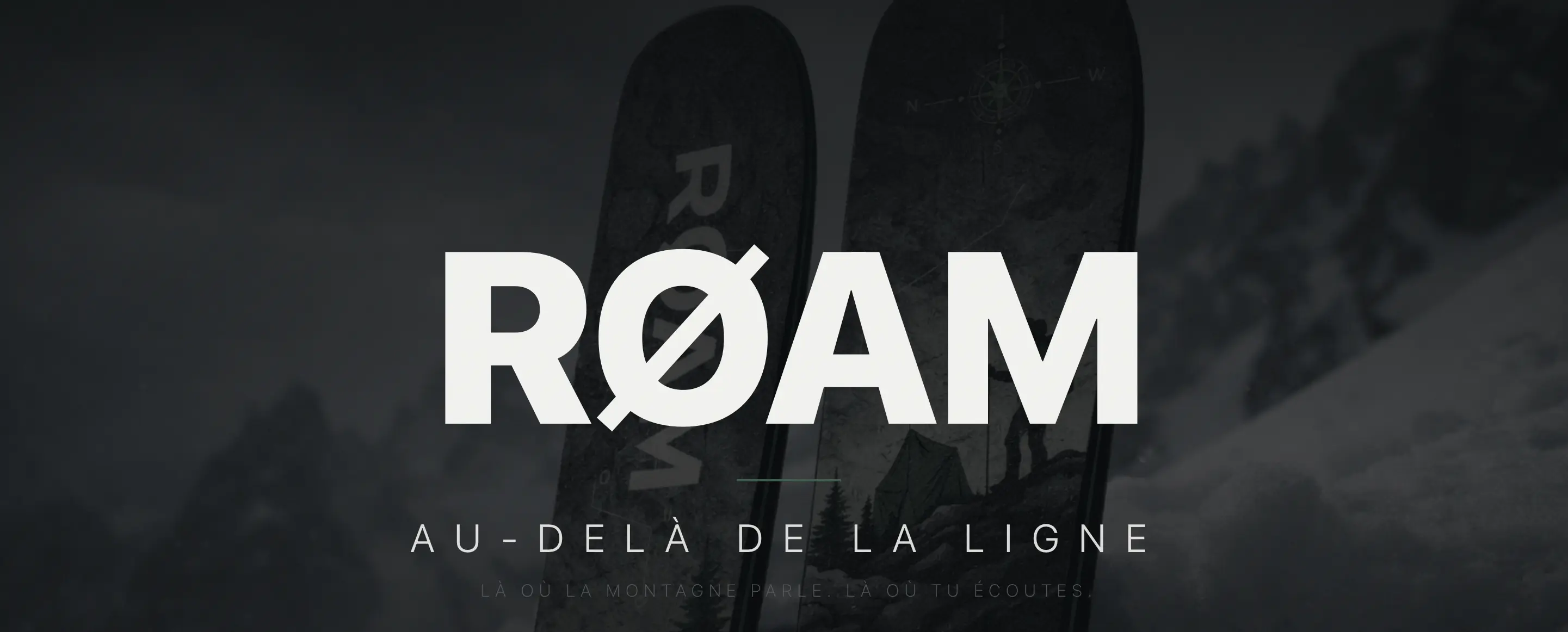 RØAM - Site web pour marque de skis de backcountry - Design moderne et responsive - Réalisation Agence Harmonia